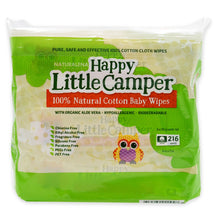 Load image into Gallery viewer, Happy Little Camper Baby Wipes, Natural All-Cotton with Organic Aloe, for Sensitive Skin, 216 Count