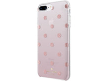 Load image into Gallery viewer, Kate spade new york Protective Hardshell Case for iPhone 8 Plus - also compatible with iPhone 7 Plus, iPhone 6+/6s+ - Glitter Dot Foxglove/Rose Gold Glitter