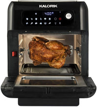 Load image into Gallery viewer, Kalorik AFO 44880 BK 6 QT XL Air Fryer Oven With 13 in 1 Cooking Options, 20 Recipes and 9 Accessories Including Rotisserie