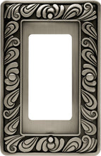 Load image into Gallery viewer, 64046 Paisley Single Decorator Wall Plate/Switch Plate/Cover, Brushed Satin Pewter (New Version)