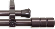 Load image into Gallery viewer, Theo Double Curtain Rod 28-48 inch - Cocoa