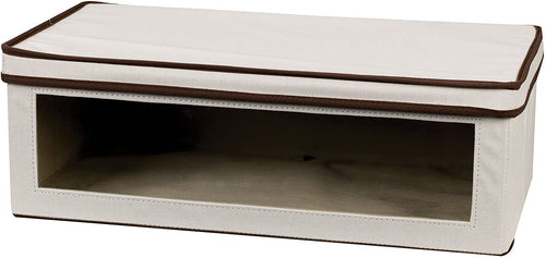 Household Essentials Vision Natural Canvas Storage Box, Brown Trim