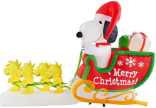 Load image into Gallery viewer, Gemmy 8&#39; Airblown Inflatable Snoopy as Santa in Sleigh Scene