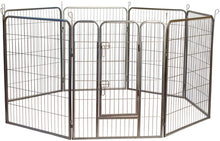 Load image into Gallery viewer, Iconic Pet Heavy Duty Metal Tube Pen Pet Dog Exercise and Training Playpen in Varying Sizes - Portable Exercise Puppy Cage with 8 Interlocking Metal Tube Panels, No Tools Required to Setup