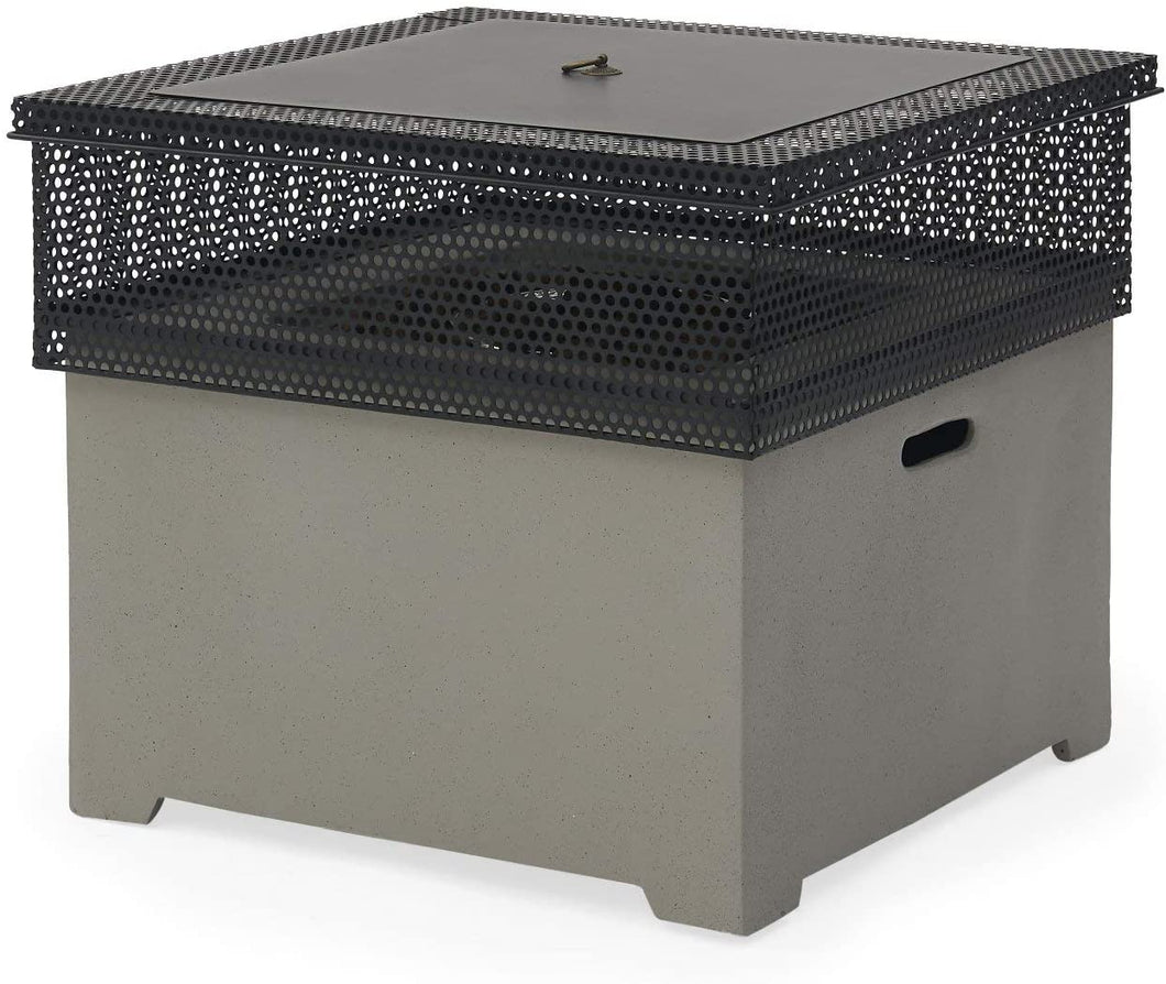 Bold Flame Coral Coast Lathrop 24 in. Gas Square Metal and Mesh Fire Pit