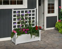 Load image into Gallery viewer, Huron 36&quot;W x 15&quot;L Vinyl Planter with Trellis