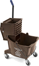 Load image into Gallery viewer, Carlisle 3690869 Commercial Mop Bucket with Side Press Wringer, 26 Quart Capacity, Brown