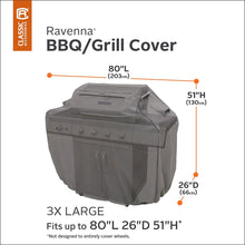Load image into Gallery viewer, Classic Accessories Ravenna Grill Cover - Premium BBQ Cover with Reinforced Fade-Resistant Fabric and