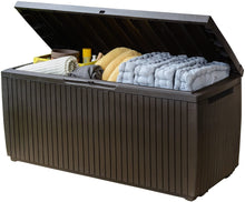 Load image into Gallery viewer, Keter Springwood Plastic Deck Storage Container Box Outdoor Patio Garden Furniture