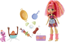 Load image into Gallery viewer, Mattel Cave Club Blazin’ BBQ Adventure Playset with Emberly Doll (8 – 10-inch, Pink Hair), Dinosaur Pet and Storytelling Accessories with Cooking Theme, Gift for 4 Year Olds and Up