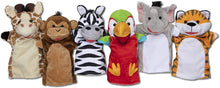 Load image into Gallery viewer, Melissa &amp; Doug Safari Buddies Hand Puppets Puppet Set