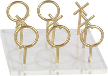 Load image into Gallery viewer, CosmoLiving by Cosmopolitan 56988 Glam Style Metallic Gold Tic Tac Toe Game Set on Clear Acrylic Board