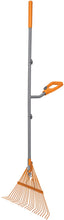 Load image into Gallery viewer, ERGIE SYSTEMS ERG-LFRK24 ErgieShovel Strain Reducing 54-Inch Shaft, 24 Steel Teeth Leaf Rake, Gray/Orange