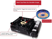 Load image into Gallery viewer, Gas ONE GS-3900P New Dual Fuel Propane or Butane Portable Stove with Brass Burner Head, Dual Spiral Flame 15,000 BTU Gas Stove with Convenient Carrying Case Most Powerful Heat Output Stove