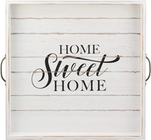 Load image into Gallery viewer, Stonebriar Rectangle Worn Wooden Hello Sunshine Serving Tray Set with Handles