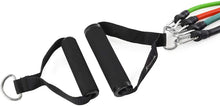 Load image into Gallery viewer, ProsourceFit Stackable Resistance Bands 11-Piece Set with Extra Large Handles, Door Anchor, Ankle Straps, Exercise Guide and Carrying Case