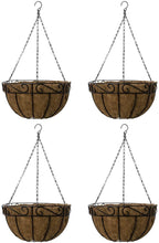 Load image into Gallery viewer, Sorbus 4 Pack Metal Hanging Planter Basket Huge 14 Inch Hanging Flower Pot Basket &amp; Coco Coir Liner for Indoor/Outdoor Garden Décor, Perfect for Home, Garden, Patio, Deck