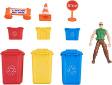 Load image into Gallery viewer, Kid Connection Powered Garbage Truck, Lights and Sounds Rugged Recycling Play Set, 11 Piece