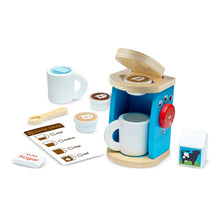 Load image into Gallery viewer, Melissa &amp; Doug 11-Piece Brew and Serve Wooden Coffee Maker Set - Play Kitchen Accessories