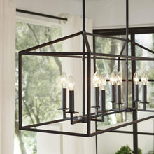 Load image into Gallery viewer, Sea Gull Lighting 6615008-839 Perryton Eight Island Pendant Hanging Modern Light Fixture, Blacksmith Finish