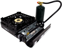 Load image into Gallery viewer, Gas ONE GS-3900P New Dual Fuel Propane or Butane Portable Stove with Brass Burner Head, Dual Spiral Flame 15,000 BTU Gas Stove with Convenient Carrying Case Most Powerful Heat Output Stove