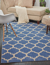 Load image into Gallery viewer, Unique Loom Trellis Collection Moroccan Lattice Light Blue Area Rug (5' x 8')