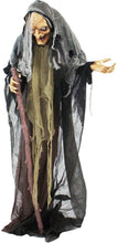 Load image into Gallery viewer, Haunted Hill Farm HHWITCH-13FLSA Life Size Animatronic Witch, Indoor/Outdoor Halloween Decoration, Multi