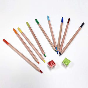 Lego LE51515 9 Pack Coloured Pencils with Toppers, Assorted Colours