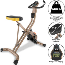 Load image into Gallery viewer, Exerpeutic Gold Heavy Duty Foldable Exercise Bike with 400 lbs Weight Capacity