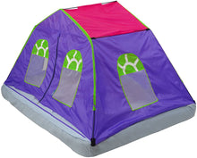 Load image into Gallery viewer, GigaTent Kids Purple Double Kids Sleep Tent – Use On Top or Off Bed – Easy Setup, 6 Mesh Windows, Fiberglass Poles, Removable Washable Sheet, Folds Flat – Indoors and Outdoors