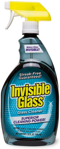 Invisible Glass Premium Glass Cleaner with Amazon Basics Thick Microfiber Cleaning Cloths