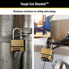 Load image into Gallery viewer, Master Lock M175XDLF Heavy Duty Outdoor Combination Lock, 1-1/2 in. Shackle, Brass Finish