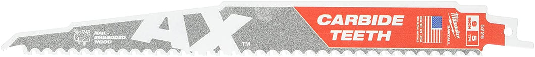 5 TPI AX Carbide Teeth Demo Nail Embedded Wood Cutting SAWZALL Reciprocating Saw Blade White