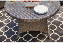 Load image into Gallery viewer, Hampton Bay Torquay Brown Round Steel Outdoor Dining Table with Wicker Top