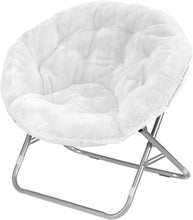Load image into Gallery viewer, Urban Shop Faux Fur Saucer Chair with Metal Frame