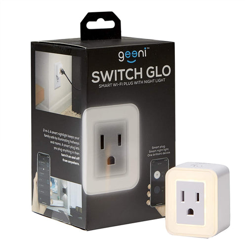 Geeni Switch Glo Square Smart Nightlight + Smart Plug, White, No Hub Required, Works with Alexa, Google Assistant and Microsoft Cortana