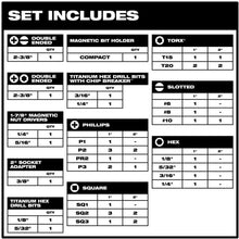 Load image into Gallery viewer, 50-Piece Shockwave Impact Duty Drill and Drive Set w/Torx, Phillips, Square, Slotted Insert and Power Bits.