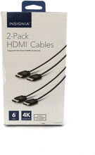 Load image into Gallery viewer, Insignia - 6&#39; 4K UltraHD HDMI Cable (2-pack) - Black NS-HG06572P