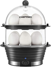 Load image into Gallery viewer, Chefman Electric Egg Cooker Boiler, Rapid Egg-Maker &amp; Poacher, Food &amp; Vegetable Steamer, Quickly Makes 12 Eggs, Hard or Soft Boiled