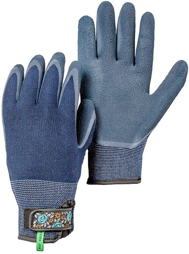 Hestra Garden Bamboo Latex Dip Women’s Gardening Gloves - Indigo - 6
