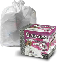 Load image into Gallery viewer, Ultrasac - 771228 Trash Compactor Bags - (40 Pack with Ties) 18 Gallon for 15 inch Compactors