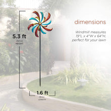 Load image into Gallery viewer, Alpine Corporation Dual Floral Windmill Stake with Gems