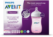 Load image into Gallery viewer, Philips Avent Natural Baby Bottle, Pink, 9oz, 5pk, SCF013/58