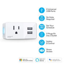 Load image into Gallery viewer, Geeni GN-WW106-199 Switch + Charge Smart Wi-Fi Outlet with 2 USB Ports