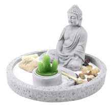 Load image into Gallery viewer, Tabletop Buddha Zen Garden Rock Rake Sand Cactus Candle Holder Home Decor Gift