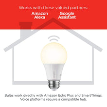 Load image into Gallery viewer, Sengled Smart LED Soft White A19 Starter Kit, 2700K 60W Equivalent, 4 Light Bulbs &amp; Hub, Works with Alexa &amp; Google Assistant