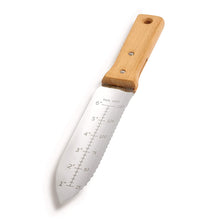 Load image into Gallery viewer, Nisaku NJP650 Hori-Hori Weeding &amp; Digging Knife, Authentic Tomita (Est. 1960) Japanese Stainless Steel, 7.25" Blade, Wood Handle