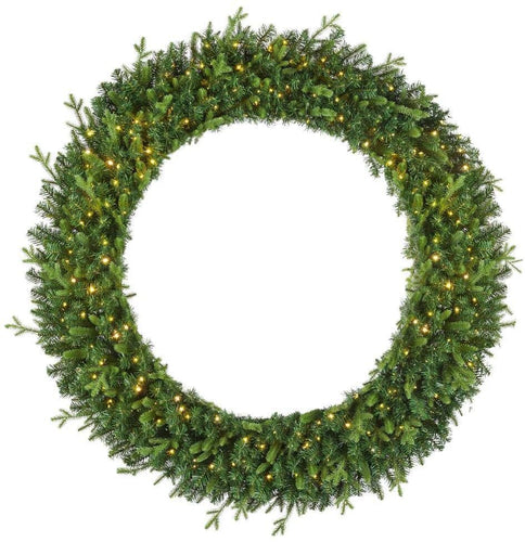 Home Accents Holiday 60 in. Jackson Prelit Artificial Wreath with 300-Low Voltage LED Micro Dot Lights