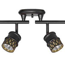 Load image into Gallery viewer, Globe Electric Bar, Finish, Champagne Glass Shades, 6X GU10 50W Bulbs Included, 59086 Kearney 6 Foldable Track Lighting, Oil Rubbed Bronze