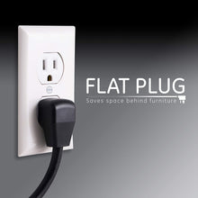 Load image into Gallery viewer, GE Surge Protector, 7 Outlet Power Strip, Extra-Long 8ft Power Cord, Flat Plug, Power Filter, Circuit Breaker, 1080 Joules, Warranty, Black, 34133